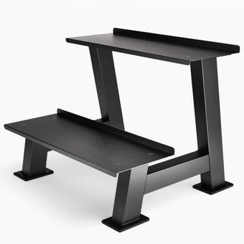 Two-tier kettlebell storage rack