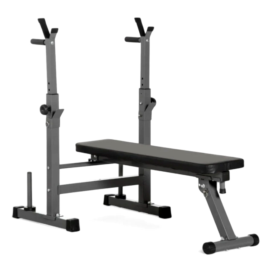 Flat Bench with Dip Station & Rack