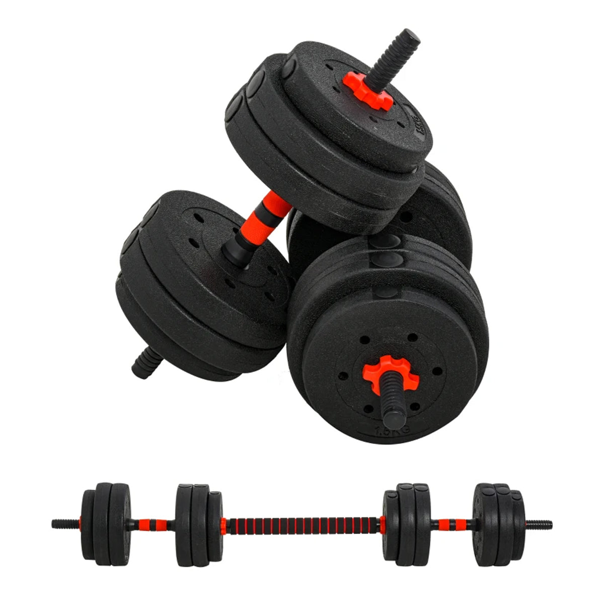 Adjustable Dumbbells & Barbell Set – 20kg, 25kg, 30kg Options – Home Gym Strength Training with or without Bench