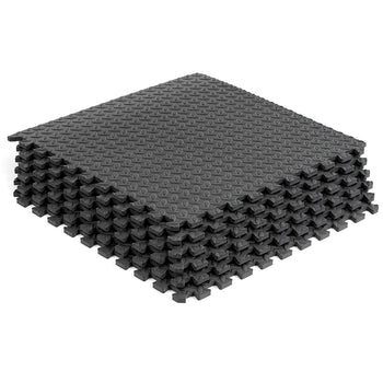 Black interlocking gym floor mats