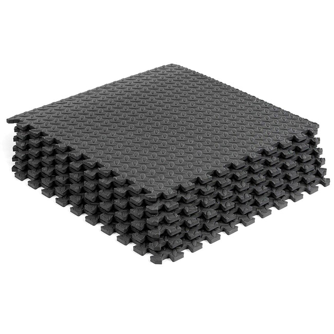 Black interlocking gym floor mats