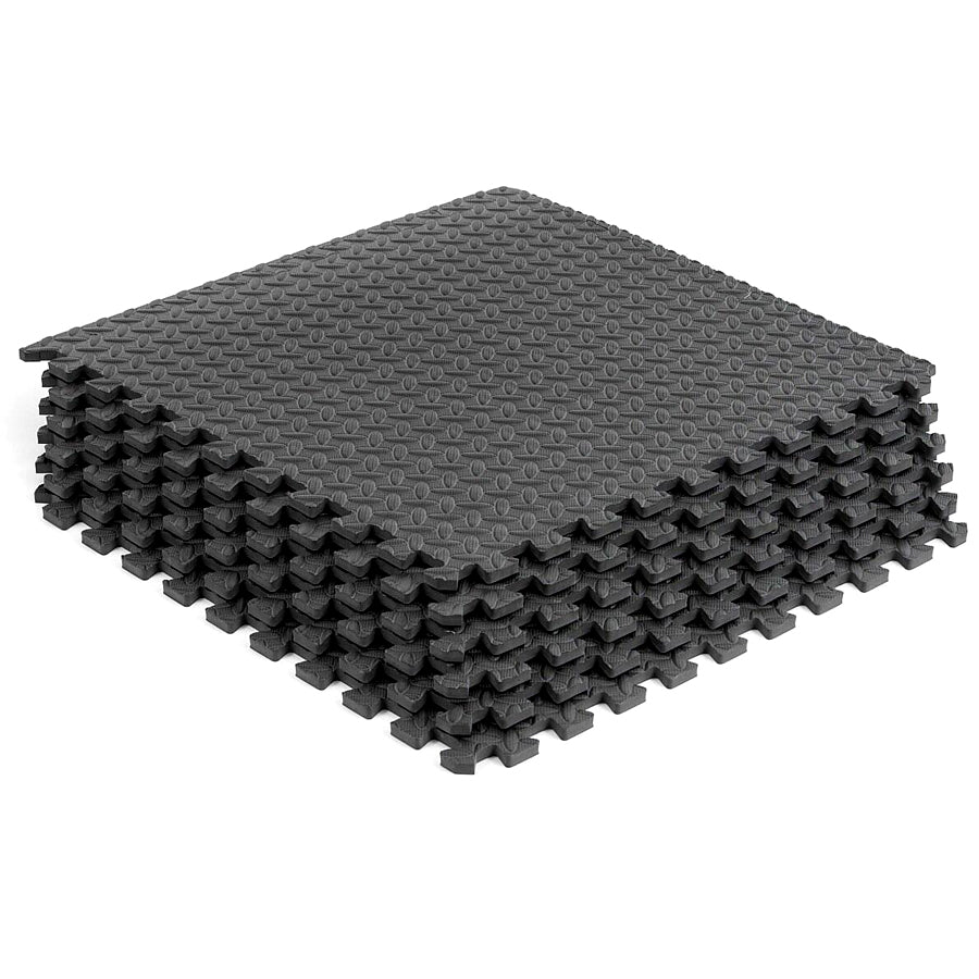 Black interlocking gym floor mats