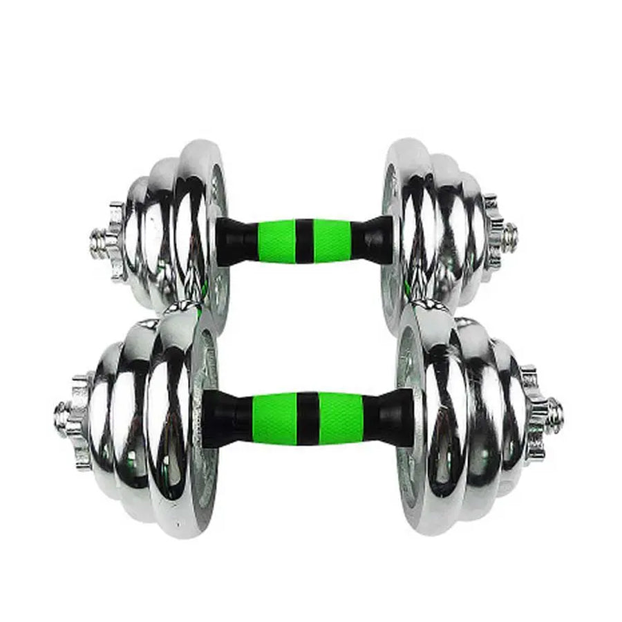 20kg Adjustable Steel Dumbbells Set with Walnut Handle – Compact, Durable Home Gym Free Weights