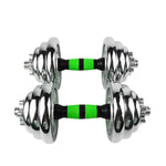 20kg Adjustable Steel Dumbbells Set with Walnut Handle – Compact, Durable Home Gym Free Weights