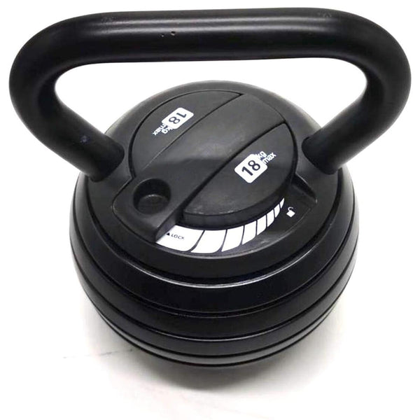 Close-up of an adjustable kettlebell selector