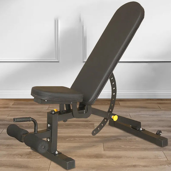 Adjustable weight bench with leg rollers