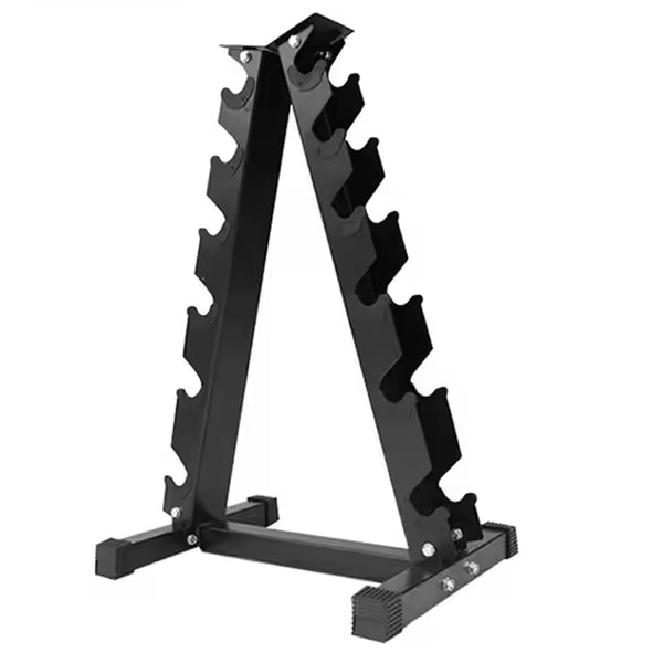 Empty six-tier dumbbell tree rack
