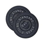 Cast Iron Weight Plates Set and Pair with Olympic Barbell + Clips