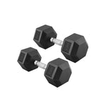Hex Dumbbells Pair – Rubber-Coated Cast Iron – 2.5kg to 60kg – Premium Gym Weights