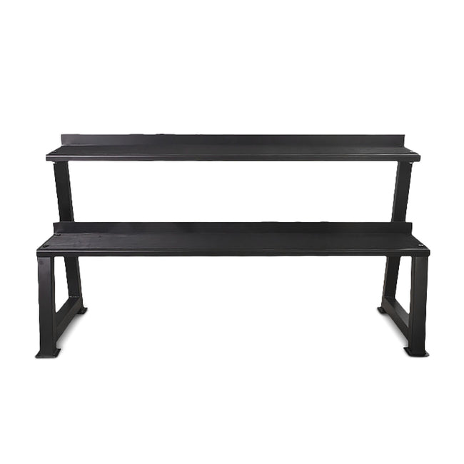 Two-tier kettlebell storage rack