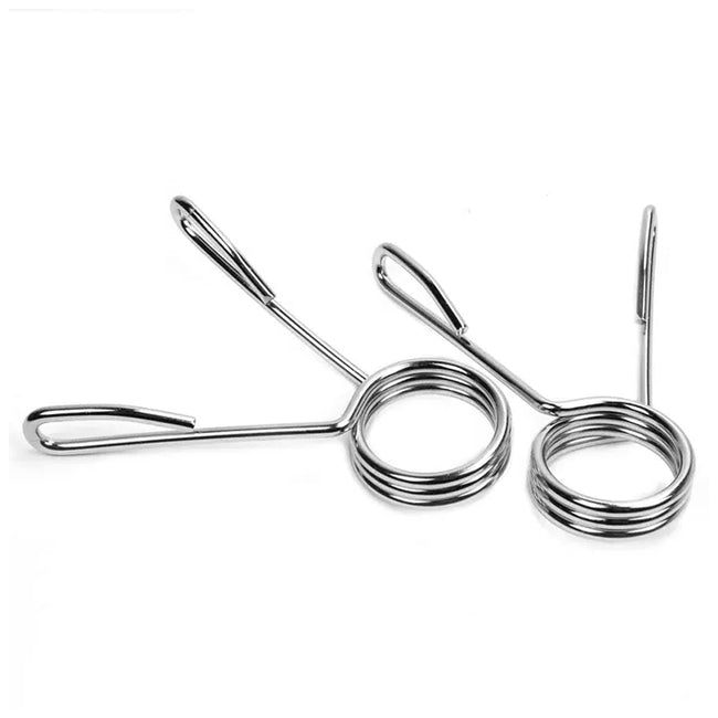 Chrome barbell spring collars