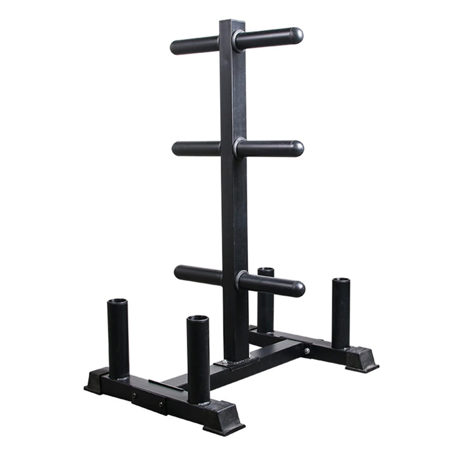 Empty Olympic weight tree and bar stand