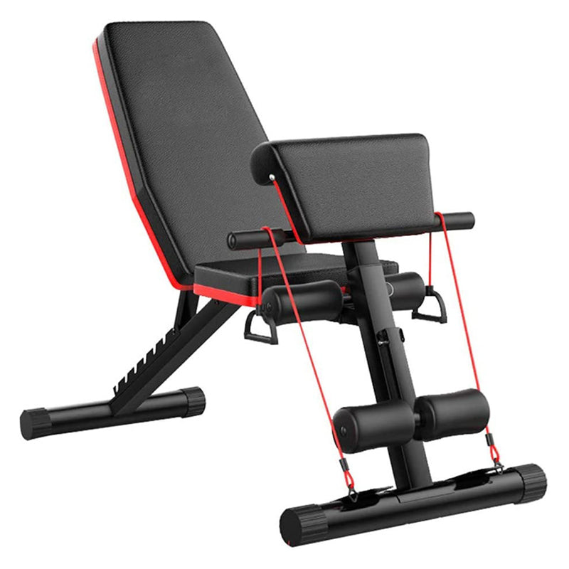 Adjustable weight bench with padded rollers