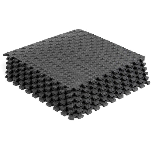 Black interlocking gym floor mats