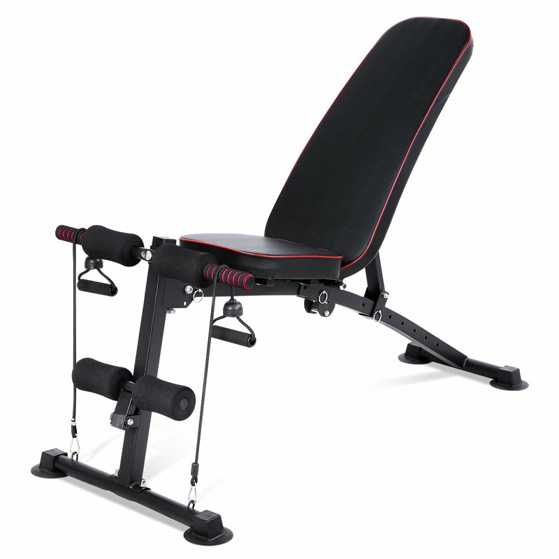 Adjustable weight bench with padded rollers