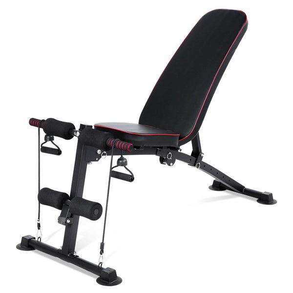Adjustable weight bench with padded rollers