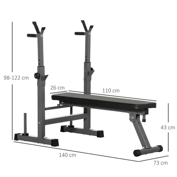 Flat Bench with Dip Station & Rack