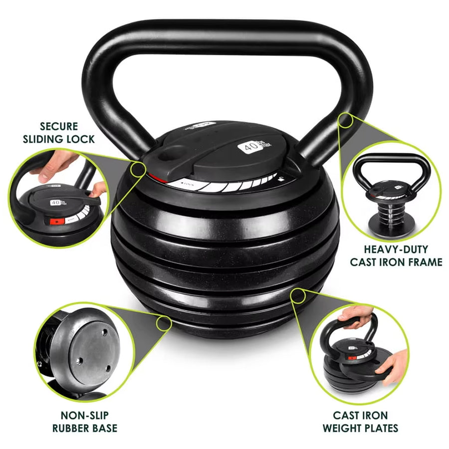 Adjustable kettlebell adjustment details