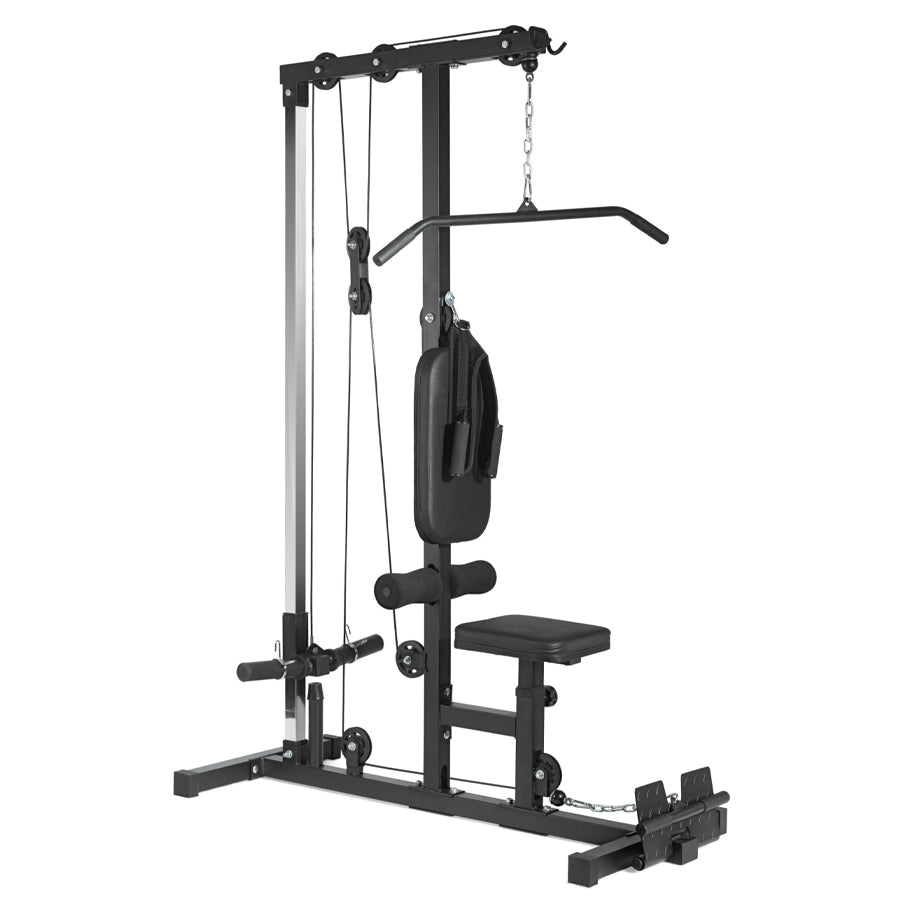 Cable training machine with seat and weight-loading system
