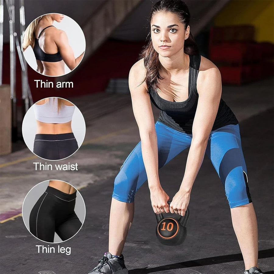 Person exercising with a kettlebell
