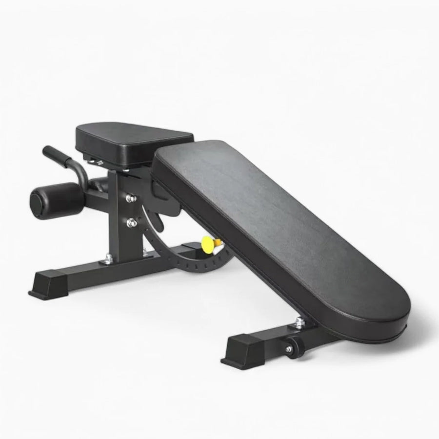 Adjustable weight bench with leg rollers