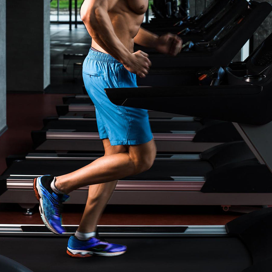 Person running on a treadmill