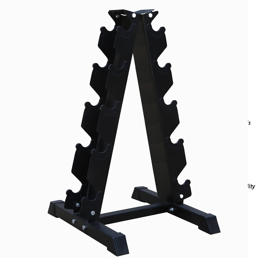 Empty five-tier dumbbell tree rack