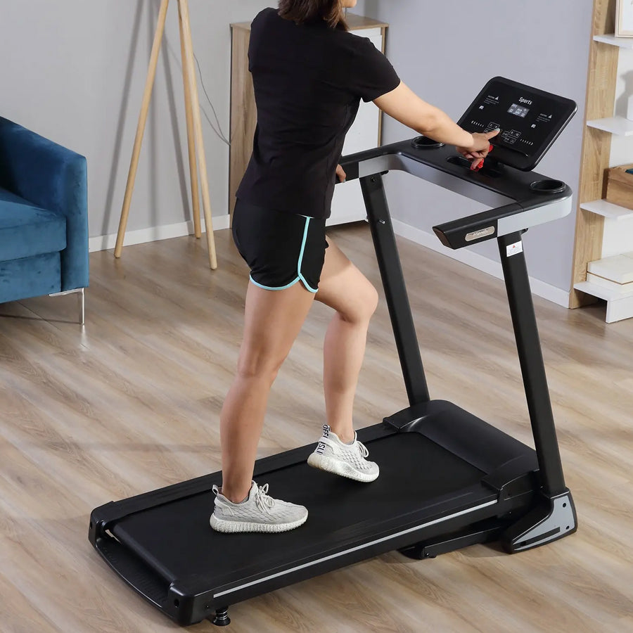 Person running on a treadmill