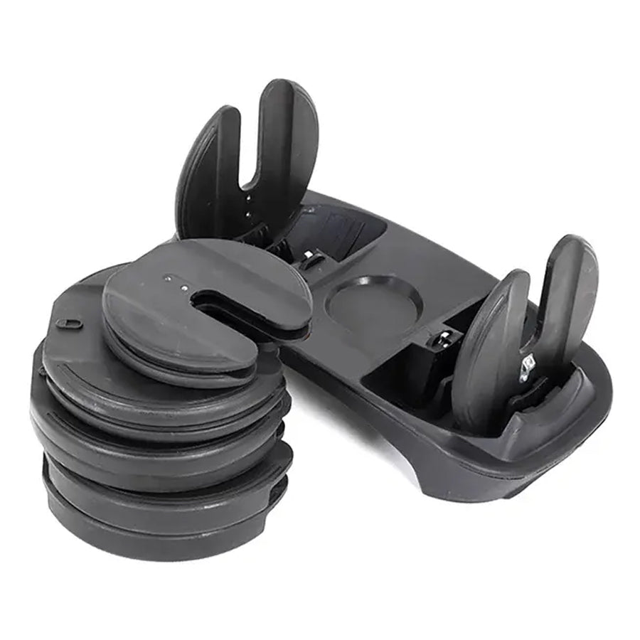 Adjustable dumbbell handle and removable weight plates