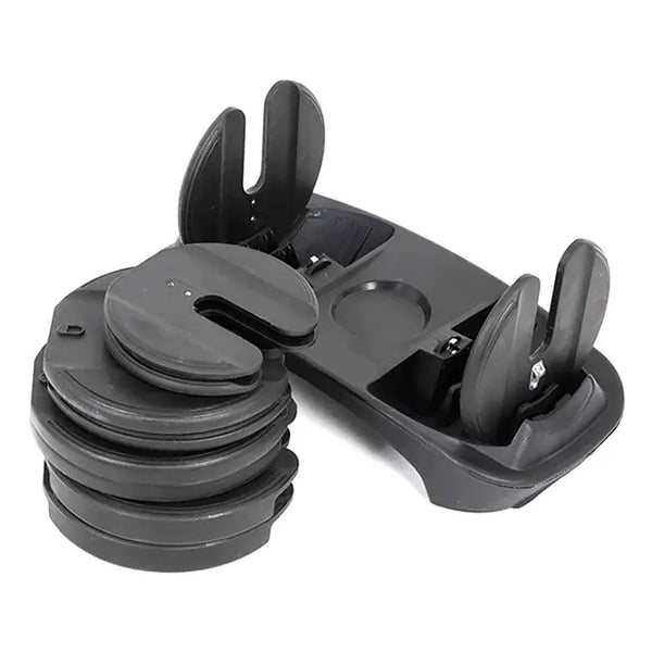 Adjustable dumbbell handle and removable weight plates