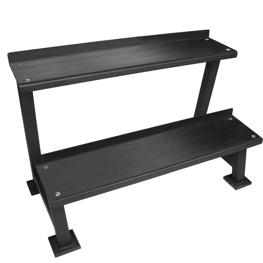 Two-tier kettlebell storage rack
