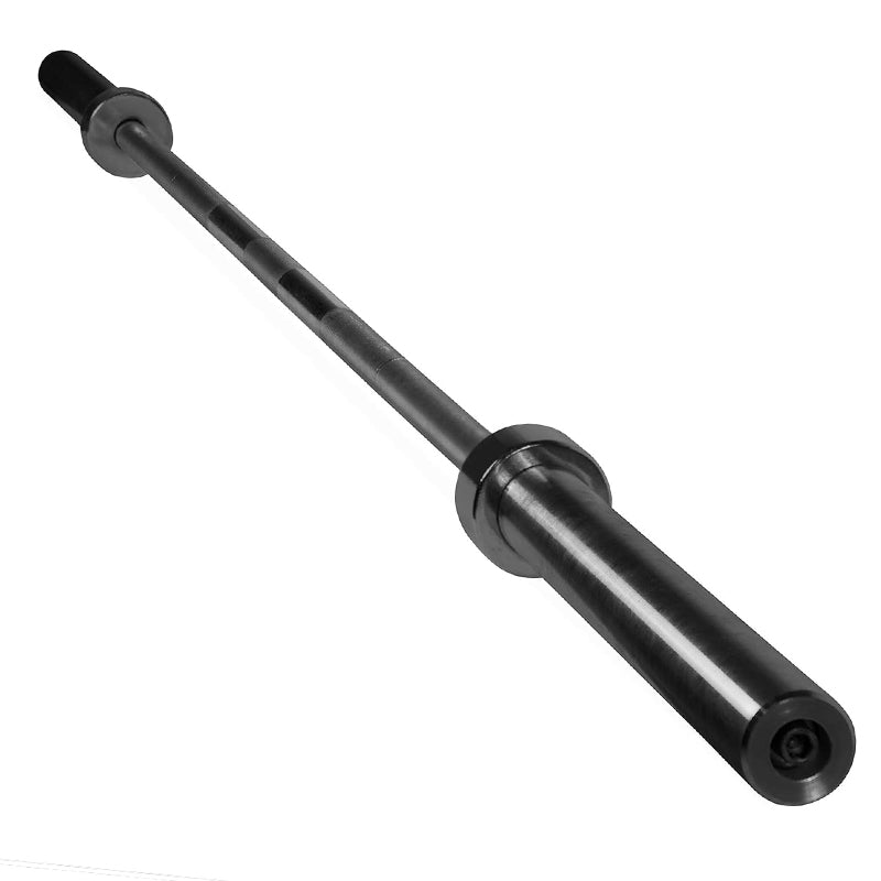 Olympic barbell shown lengthways