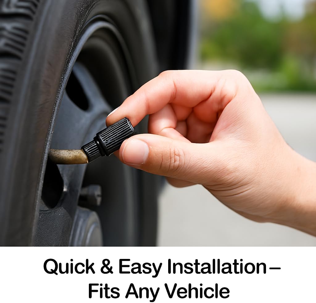 Hand fitting a tyre valve cap