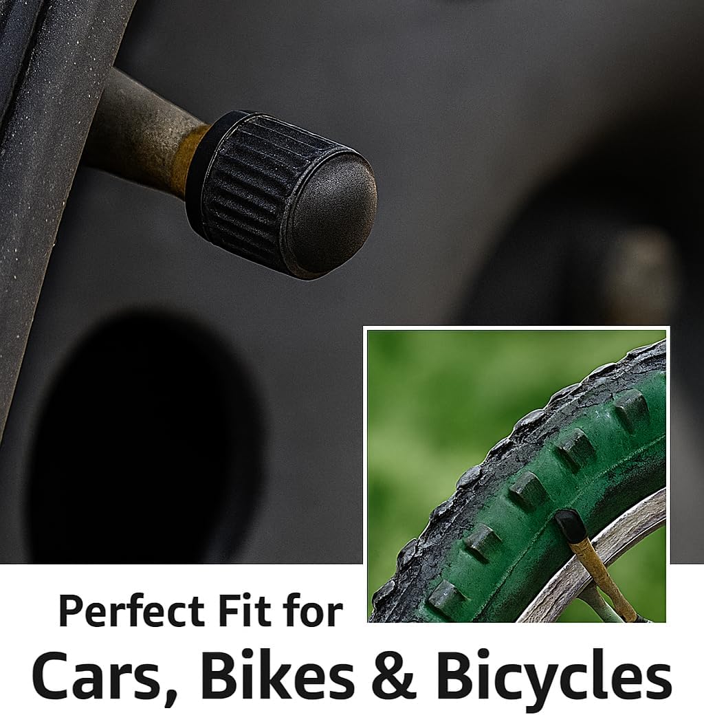 Black tyre valve caps