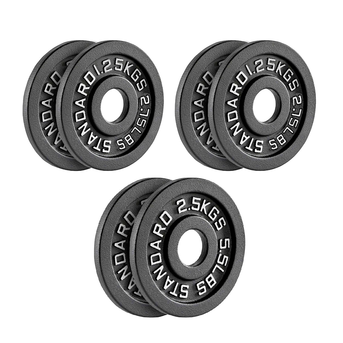 Set of cast iron weight plates