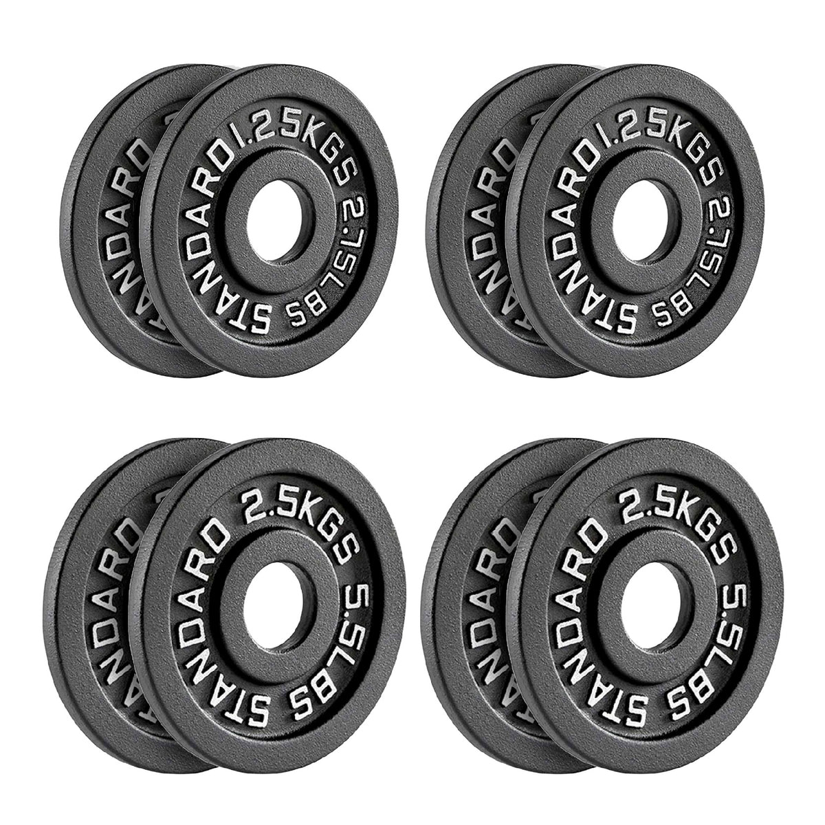 Set of cast iron weight plates