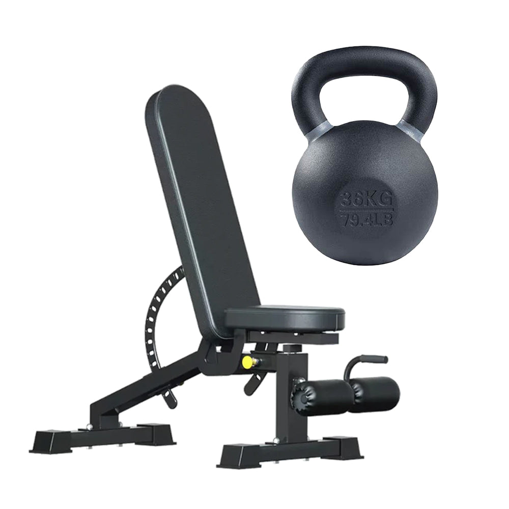 Kettlebell and adjustable weight bench