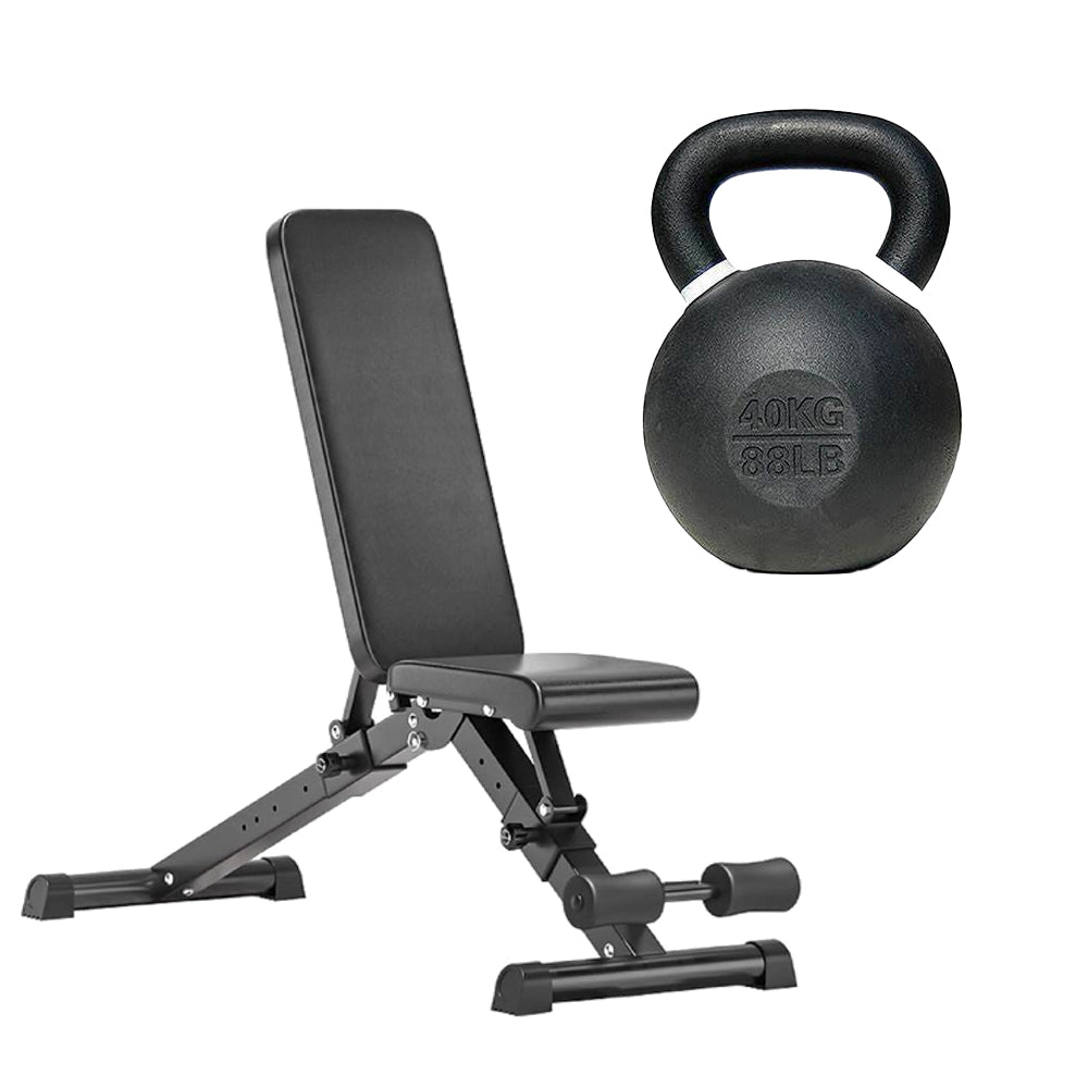 Kettlebell and adjustable weight bench