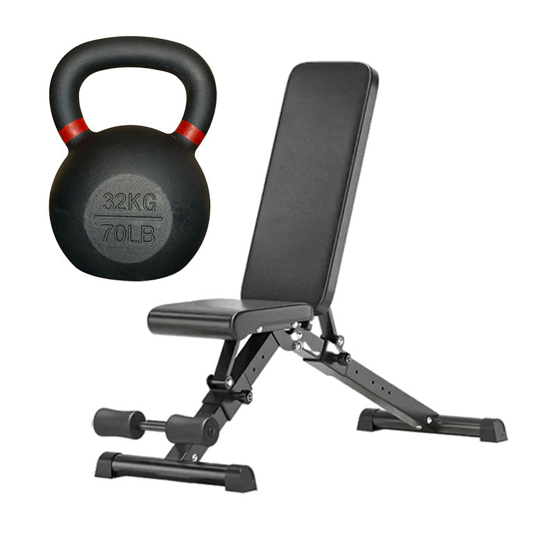 Kettlebell and adjustable weight bench