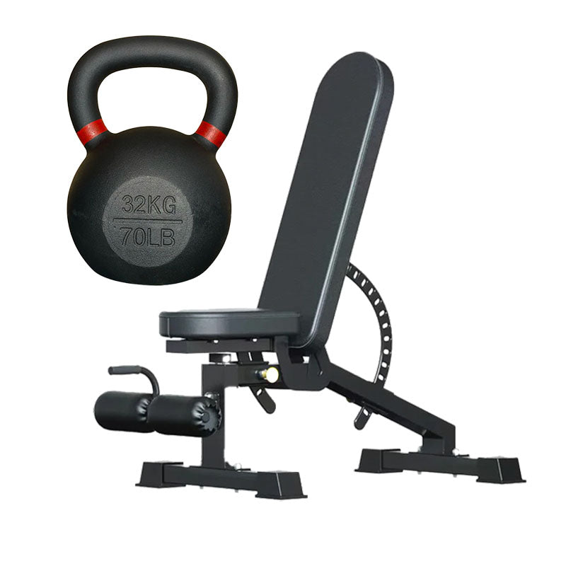 Kettlebell and adjustable weight bench
