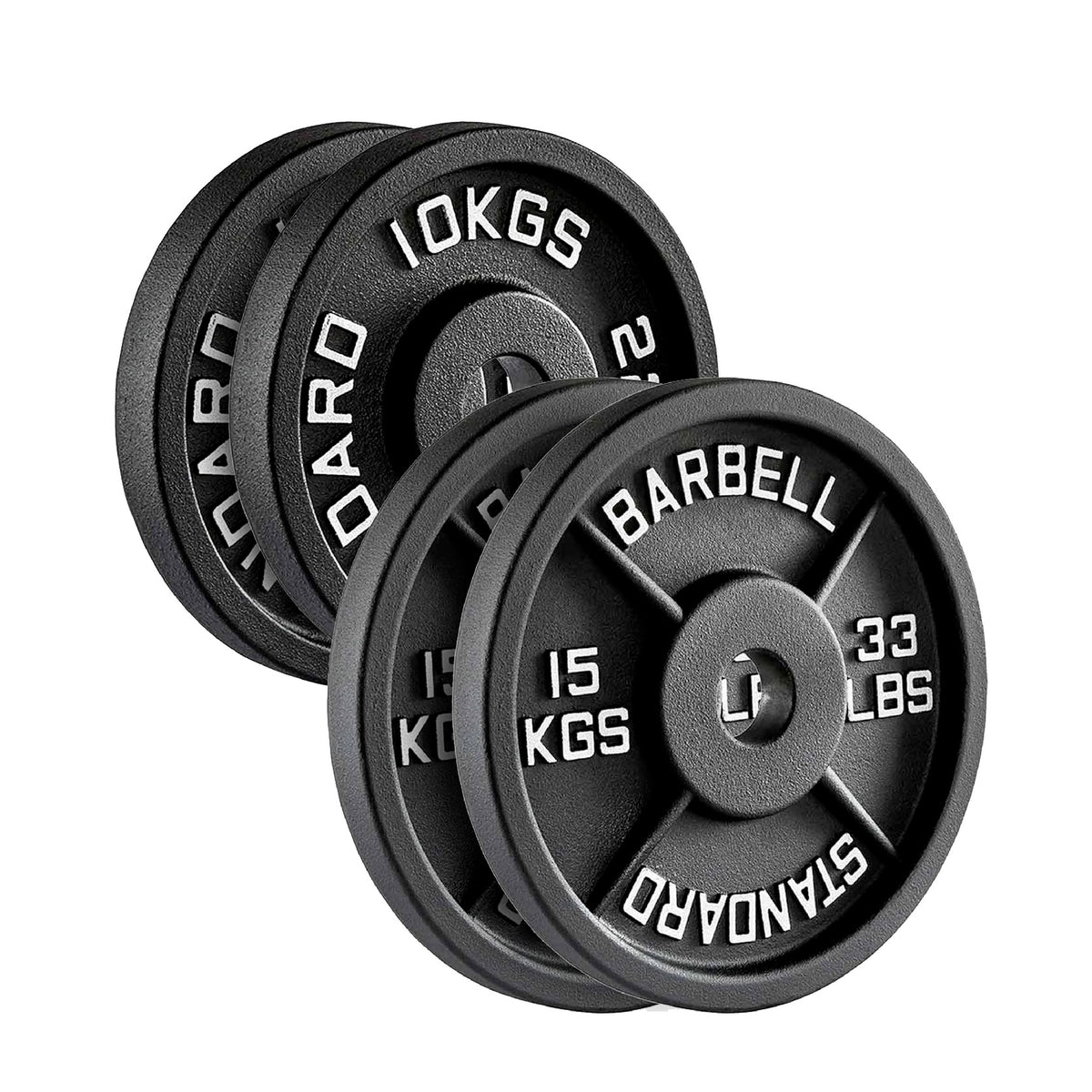 Set of cast iron weight plates
