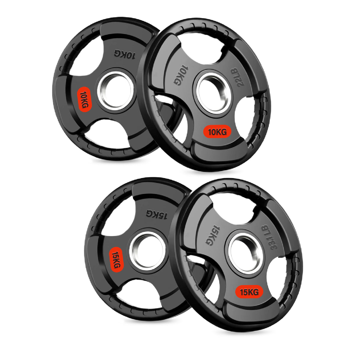 Set of tri-grip plates in two sizes