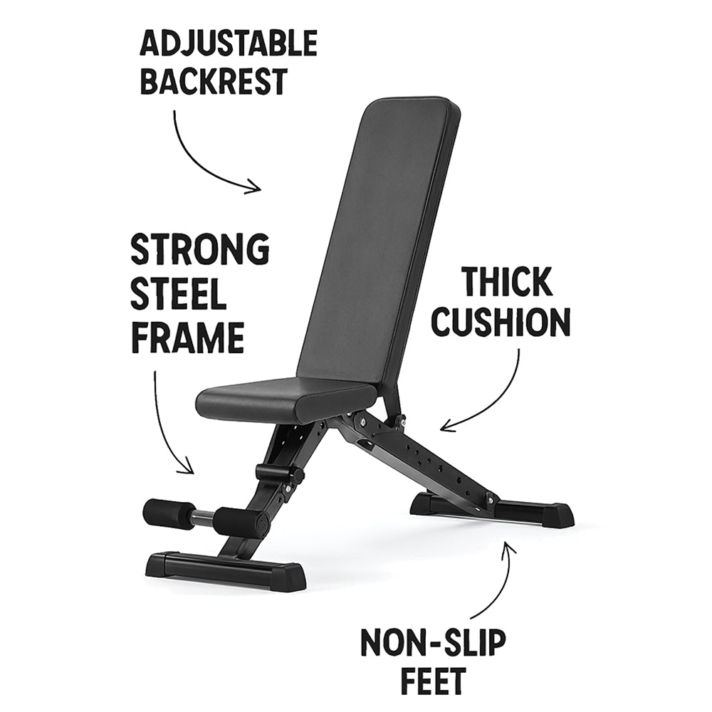 Sharkpower Foldable Adjustable Workout Bench for Home Gym