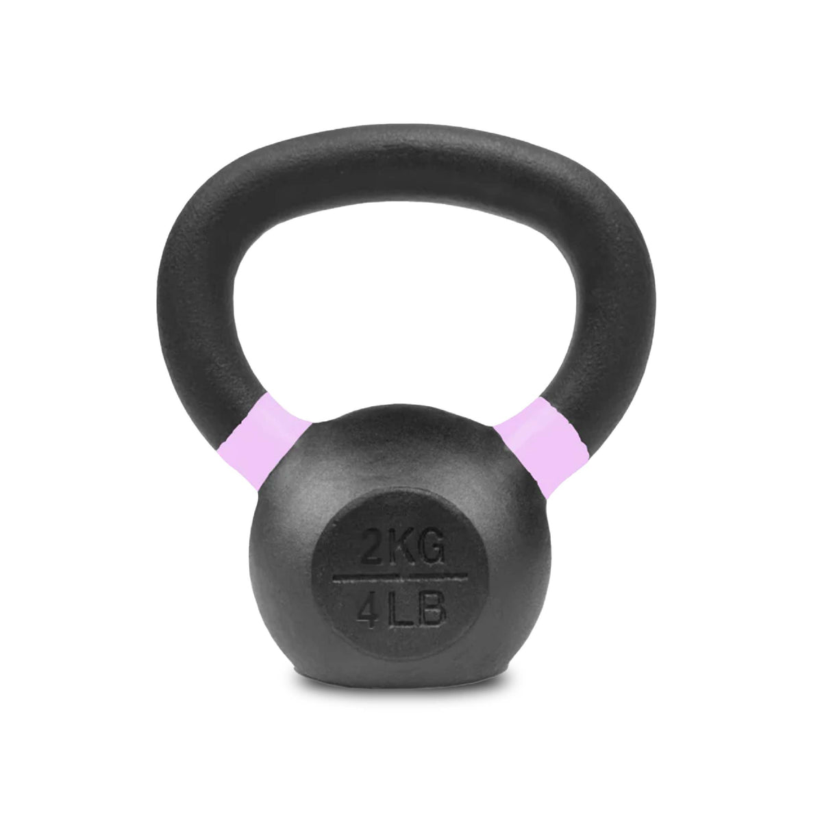 Cast iron kettlebell with coloured handle markings