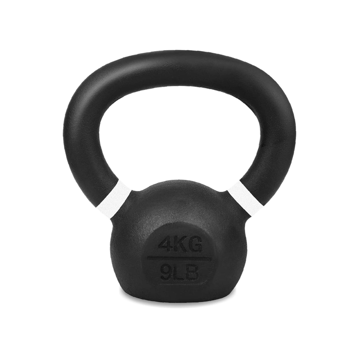 Cast iron kettlebell with coloured handle markings