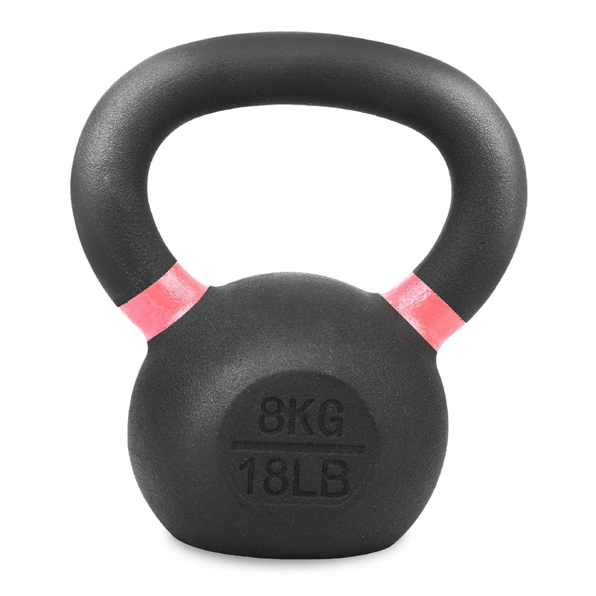 Cast iron kettlebell with coloured handle markings