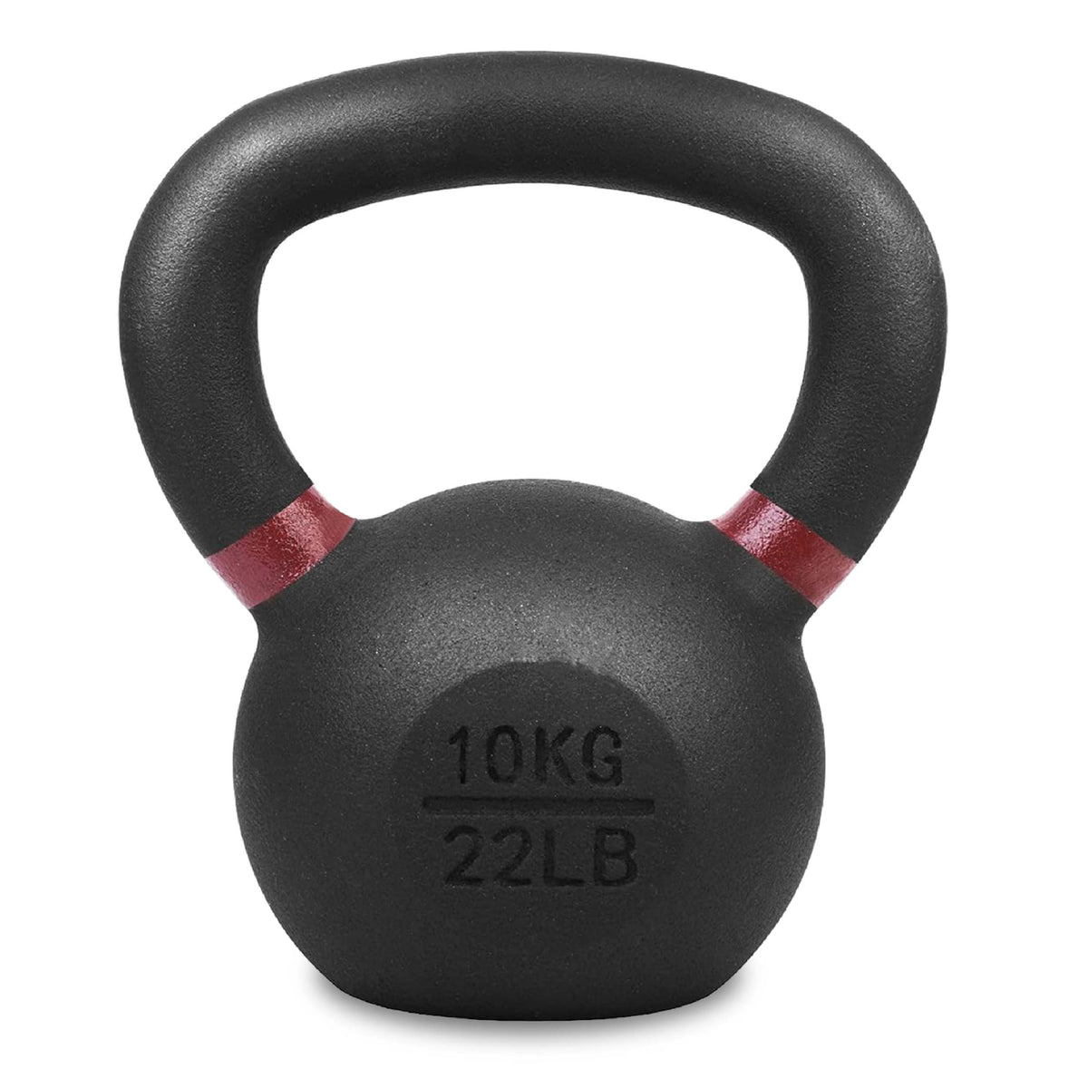 Cast iron kettlebell with coloured handle markings