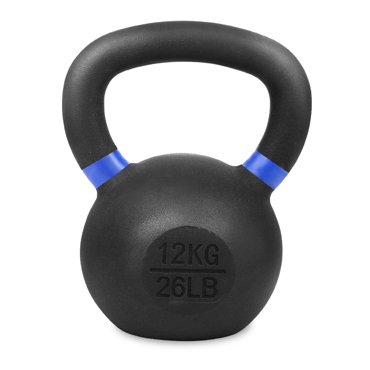 Cast iron kettlebell with coloured handle markings