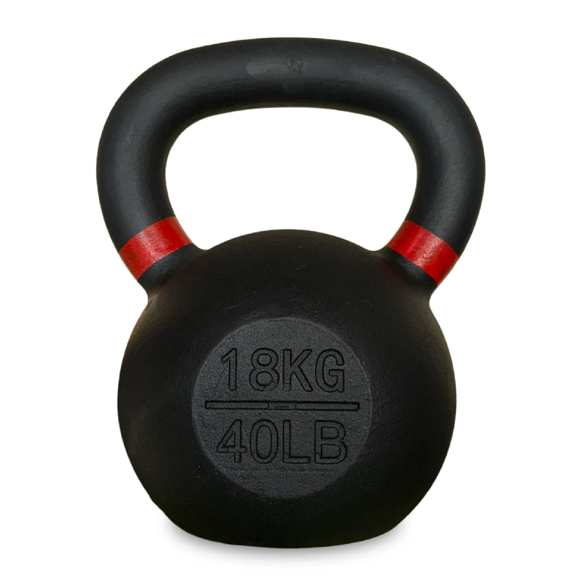 Cast iron kettlebell with coloured handle markings