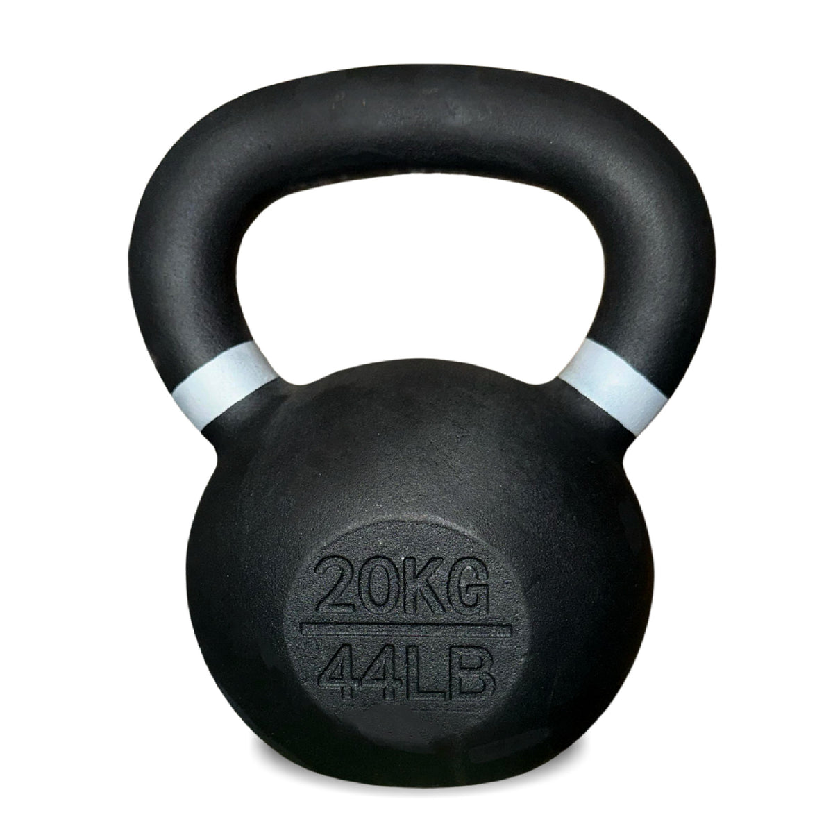 Cast iron kettlebell with coloured handle markings